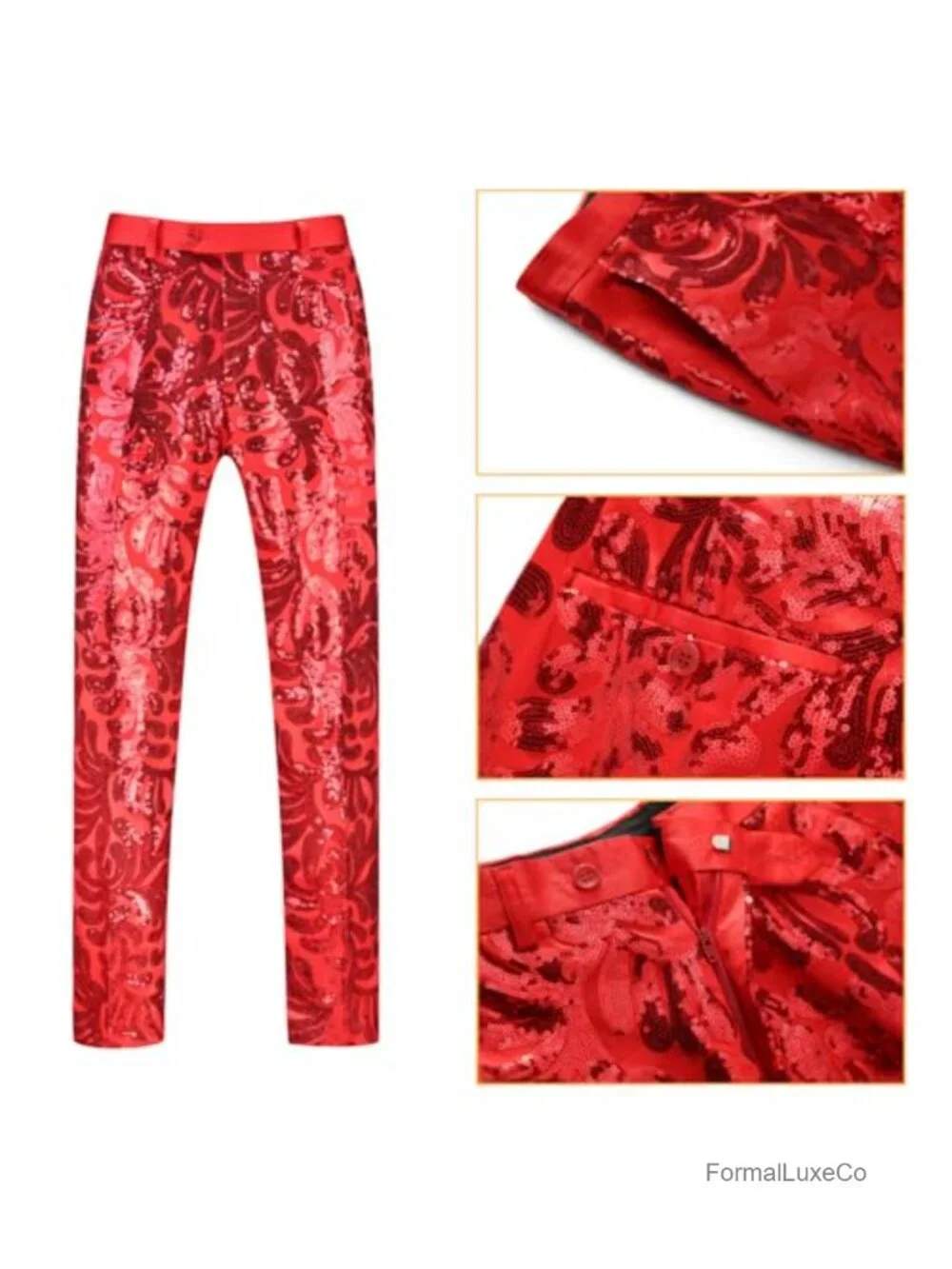 Men's Sequin Shiny 2 Piece Suit Set Classic Fit Party Prom Disco Club Tuxedo